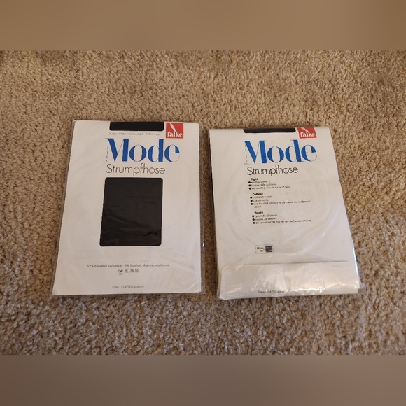 Set Of 2 Mode Black VTG Fashion Tights #U397 - Picture 2 of 2